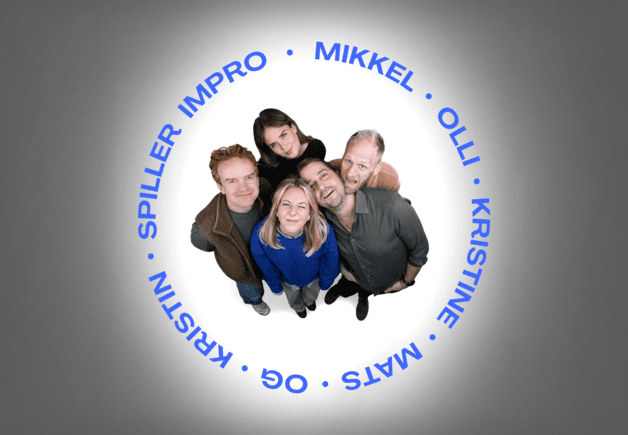 Mikkel, Olli, Kristine, Mats og Kristin spiller impro