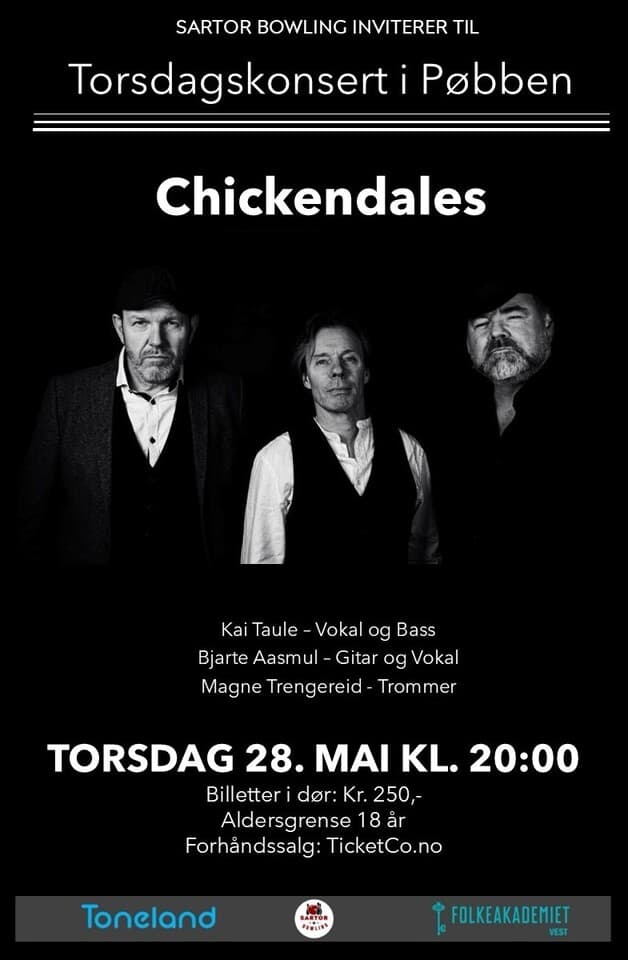 Torsdagskonsert på pøbben med Chickendales