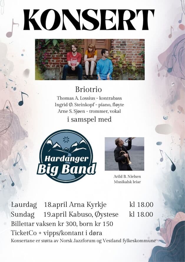 Konsert Kabuso: Hardanger Big Band og Briotrio
