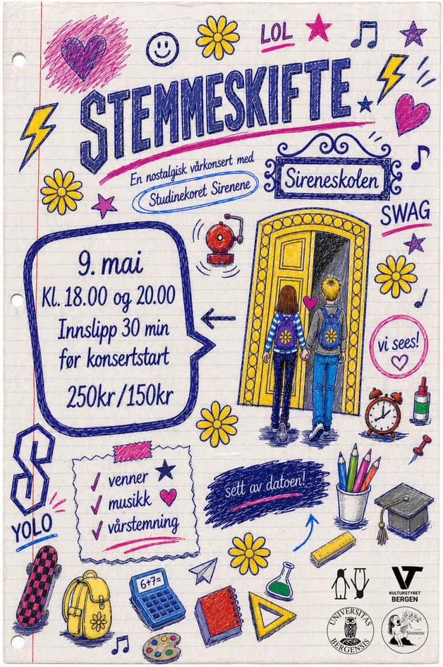 Stemmeskifte - En nostalgisk vårkonsert med Studinekoret Sirenene - kl. 18:00