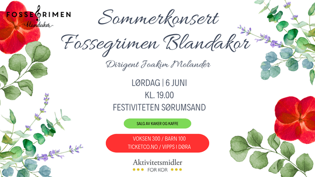 Sommerkonsert med Fossegrimen blandakor 6. juni 2026