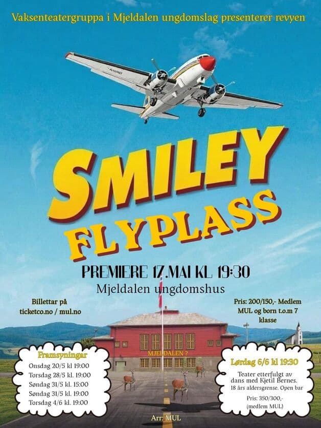 Premiere Smiley Flyplass 17/5 kl 19:30
